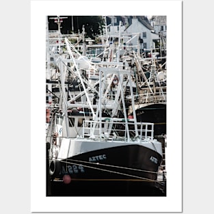 Fishing boats moored in harbour at Kirkcudbright, Scotland Posters and Art